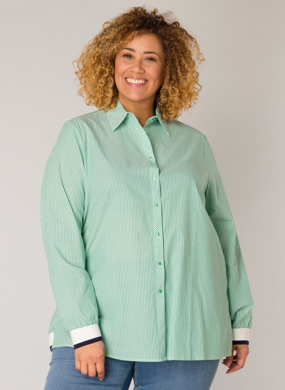 YESTA Hanea Blouse - Fresh Green/White - maat 4(54/56)