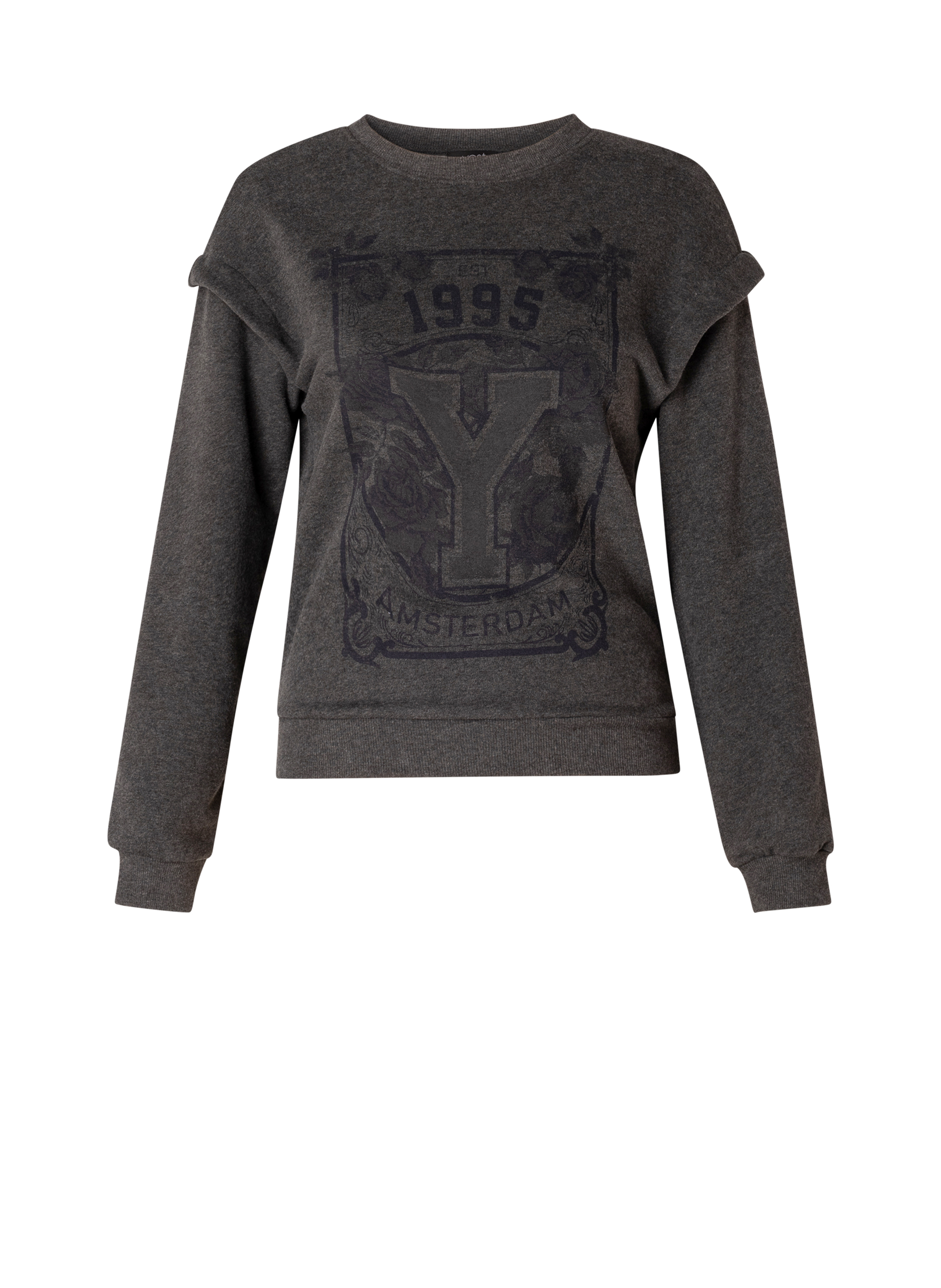 YESTA Bayleigh Sweater - Dark Grey/Melange - maat X-0(44)