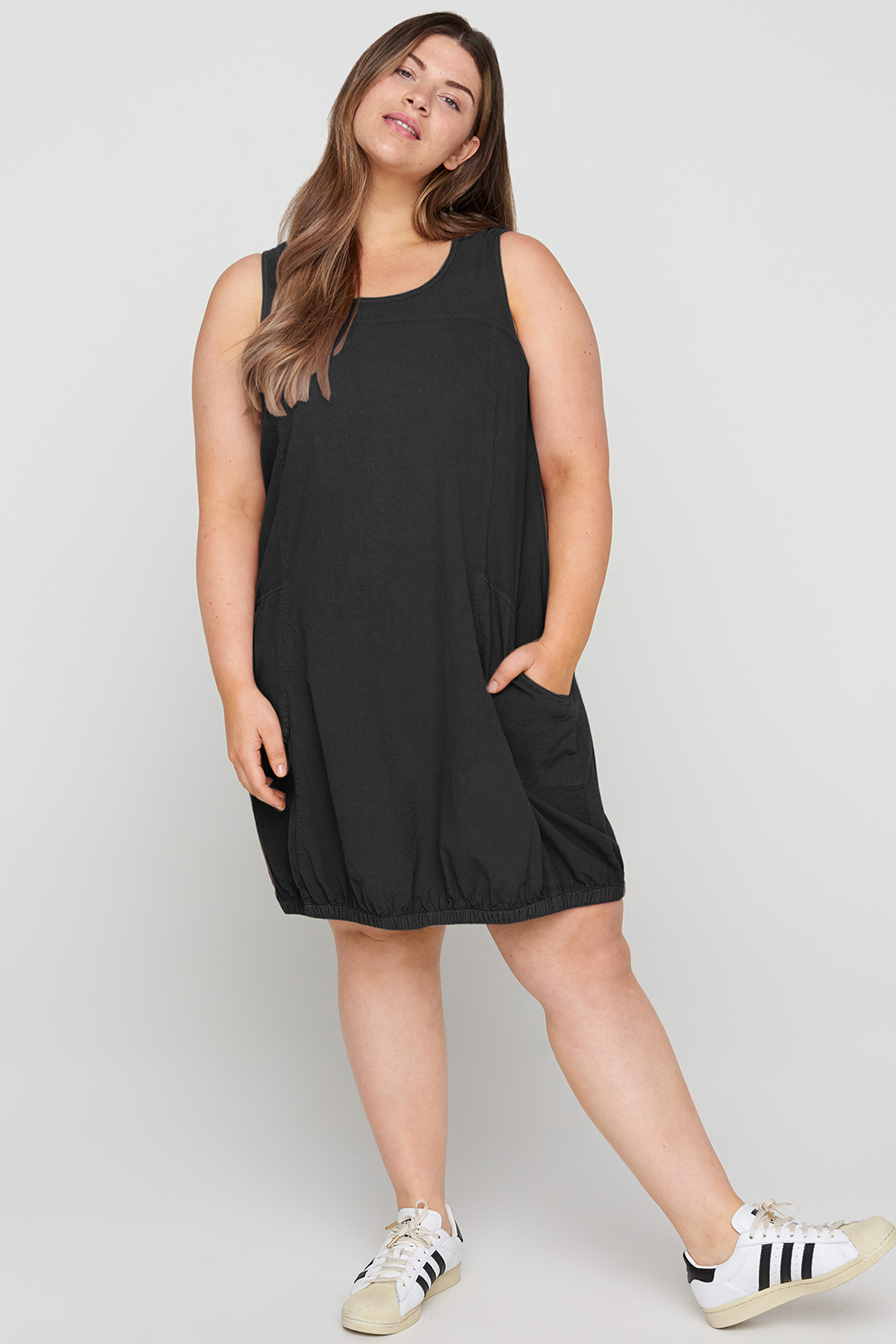Zizzi jurk JEASY cotton sheeting Zizzi jurk JEASY cotton sheeting