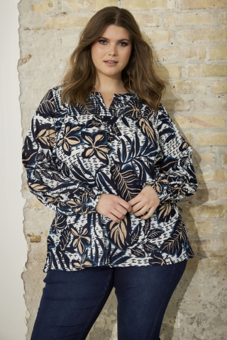 ZHENZI blouse smock en print | 200504BlueS=42-44&nbsp;